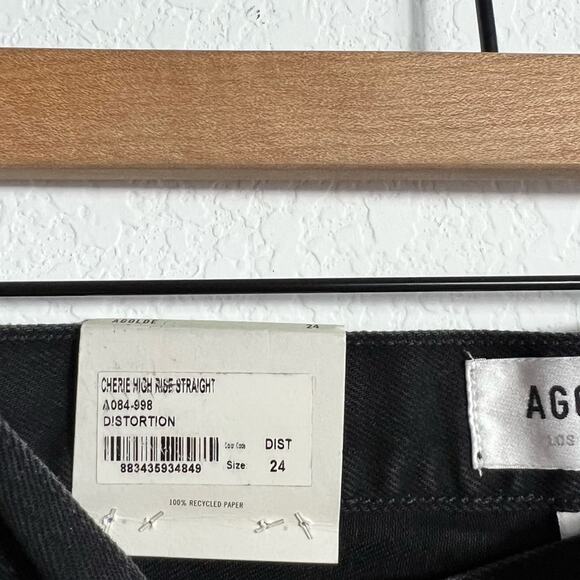 AGOLDE CHERIE HIGH RISE STRAIGHT DISTORTION BLACK JEANS SIZE 24 BRAND NEW - Picture 4 of 5